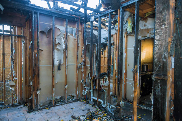 Professional Fire Damage Restoration technician working in Sparks Glencoe, MD